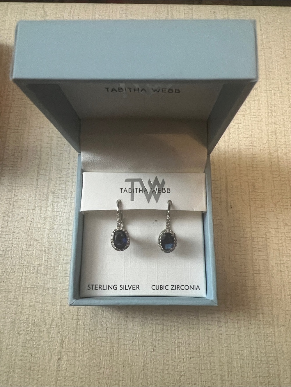 Tabitha Sterling Silver Blue Cubic Zirconia Drop Earrings